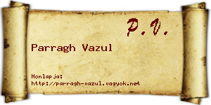 Parragh Vazul névjegykártya